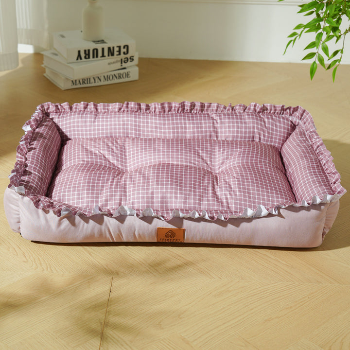 Elegant Ruffled Dog Bed