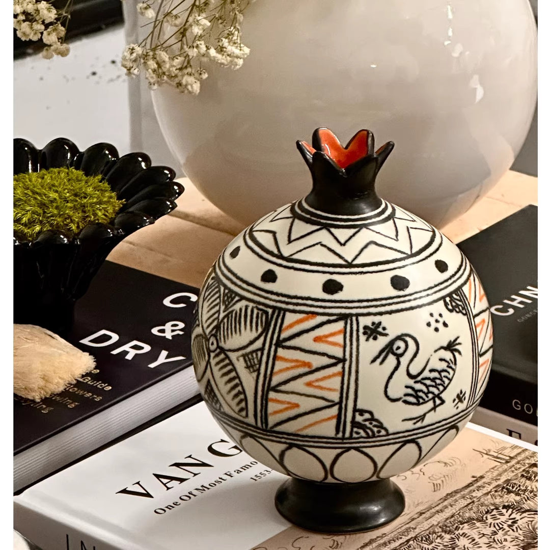 Handmade Decorative Tribal-inspired Earthenware Vase