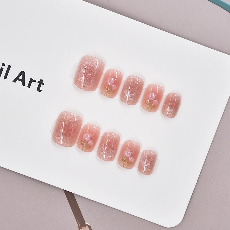 Glamorous Heart-Themed Press-On Nail Set Kalsten