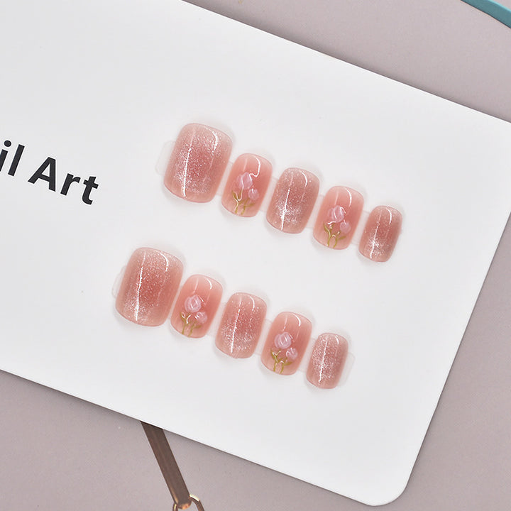 Glamorous Heart-Themed Press-On Nail Set Kalsten