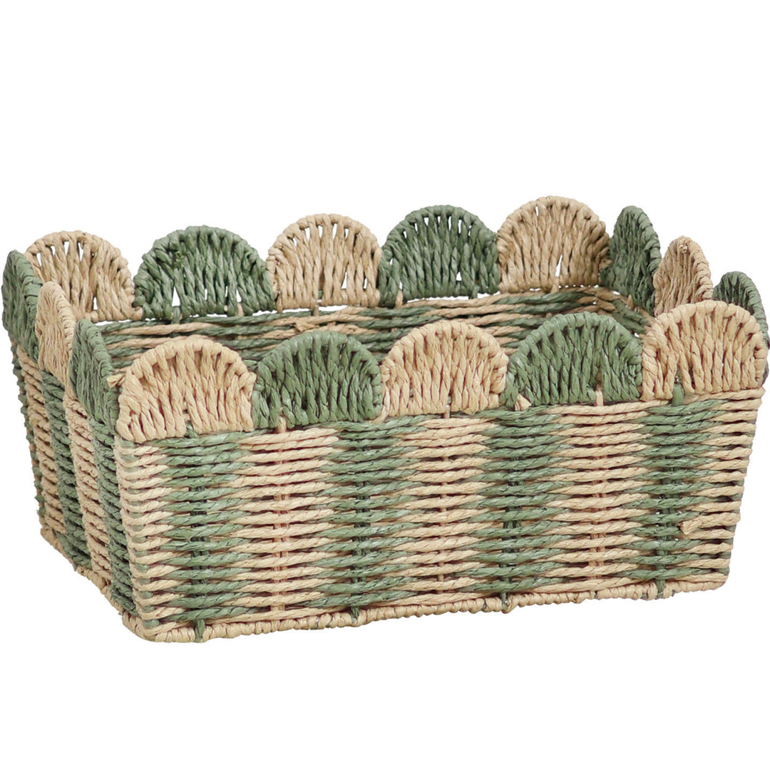 Decorative storage basket made of woven material Kalsten