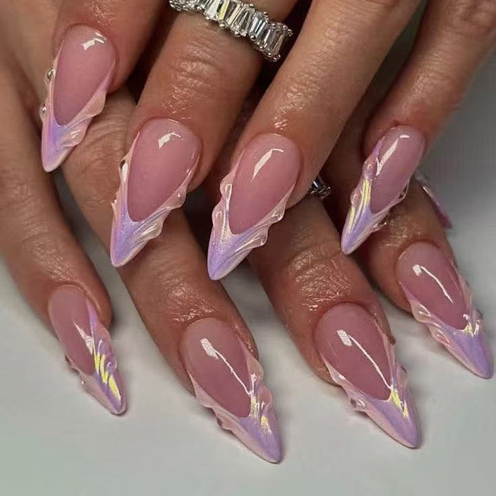 Elegant Artificial Nails with Botanical Designs Kalsten