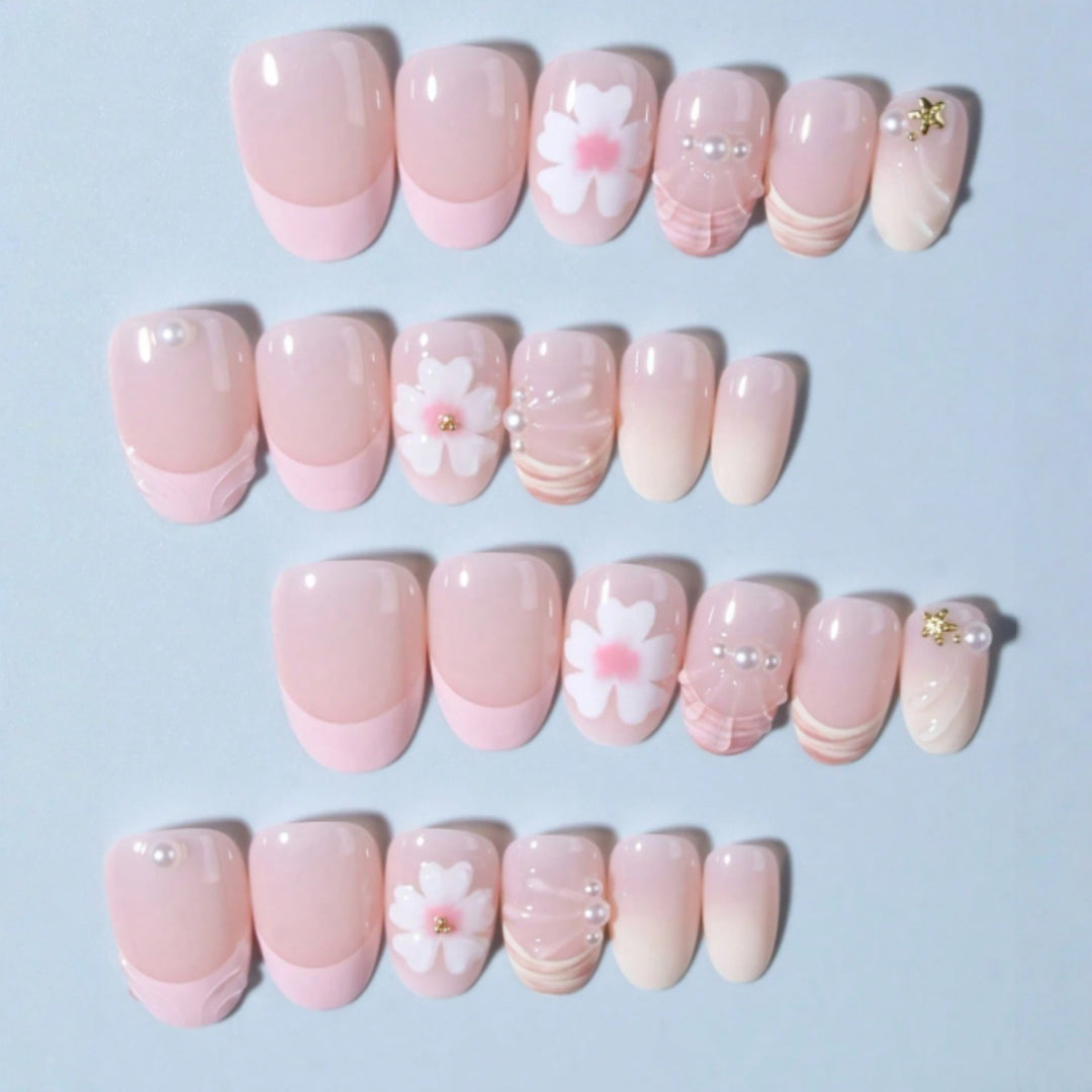 Floral Acrylic Press-On Nails Kalsten