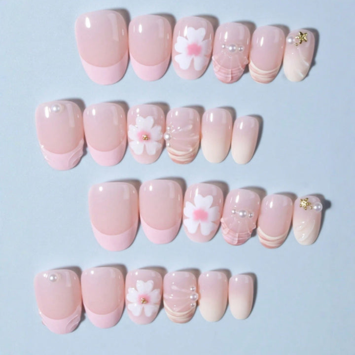 Floral Acrylic Press-On Nails Kalsten