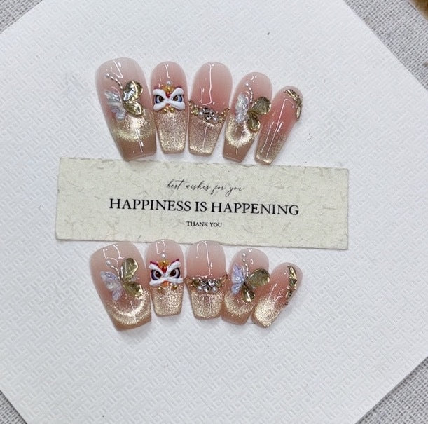 Artistic Decorative Press-On Nail Set Kalsten