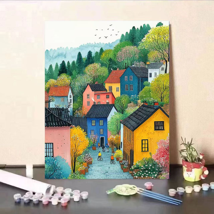 Scenic Village Paint by Numbers Art Kit Kalsten