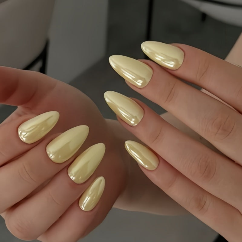 Premium Almond-Shaped Glossy Press-On Nails Kalsten