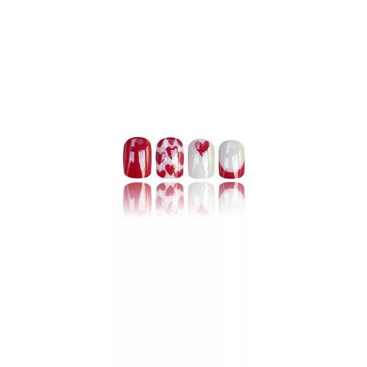 Nail art set with romantic heart designs and elegant shine Kalsten