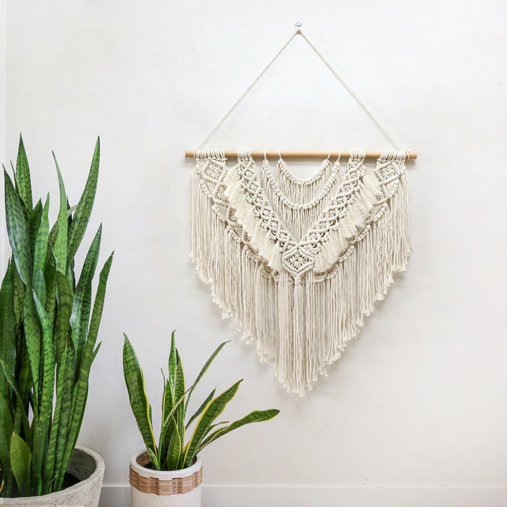 Artistically designed macrame wall hanging