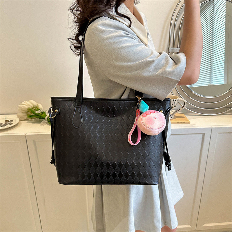 Quilted Pattern Handheld Tote Bag Kalsten