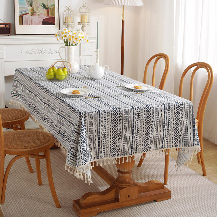Textured Chevron Pattern Tablecloth