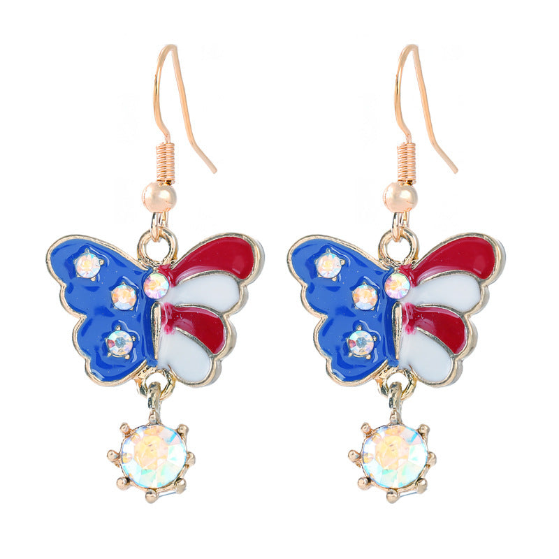 Women's nan patriotic horseshoe enamel dangle earrings with star-accented design and fishhook findings Kalsten