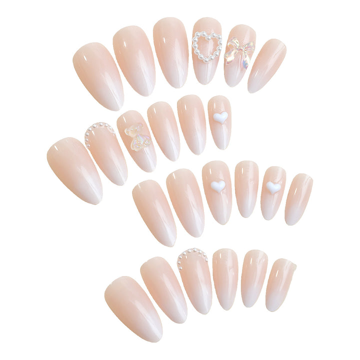 Elegant Press-On Nail Set with Decorative Floral Accents Kalsten