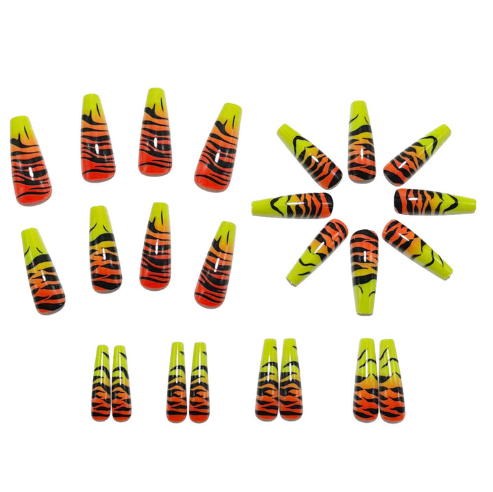 Fashionable Tiger Design Artificial Nails Kalsten
