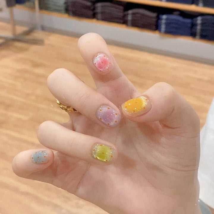 Glittering artificial nail tips in cheerful design Kalsten