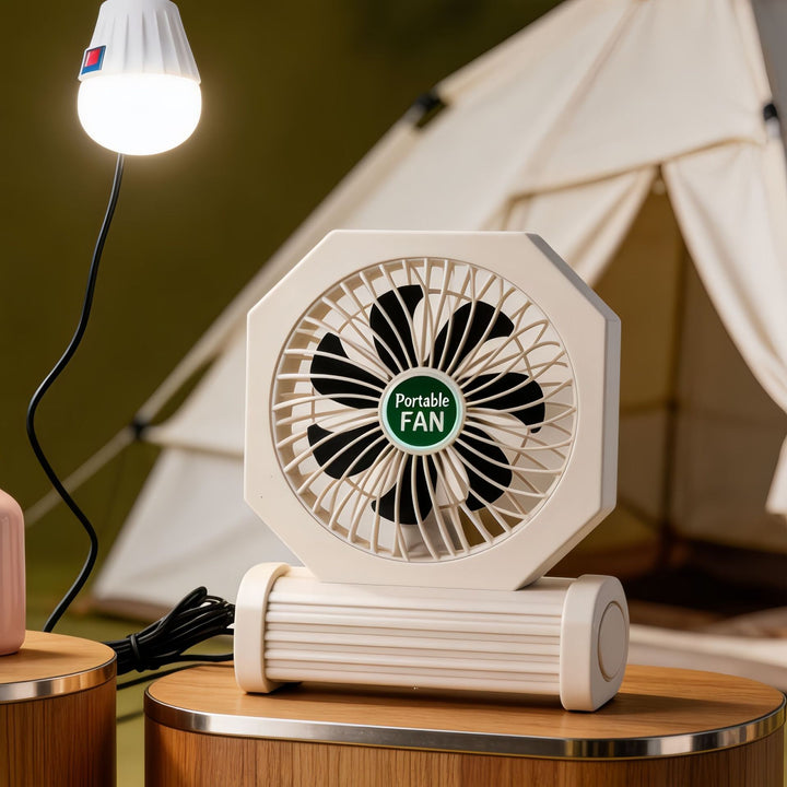 Ladies portable table fan with flexible tilt mechanism and USB connection Kalsten