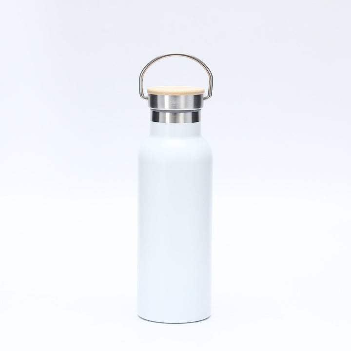 Women's insulated stainless steel drinking bottle with wooden lid Kalsten