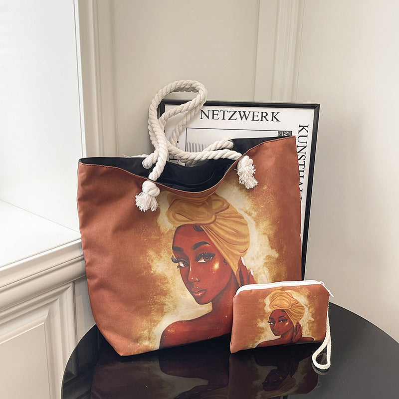 WoStylish Graphic Print Beach Tote Bag Kalsten