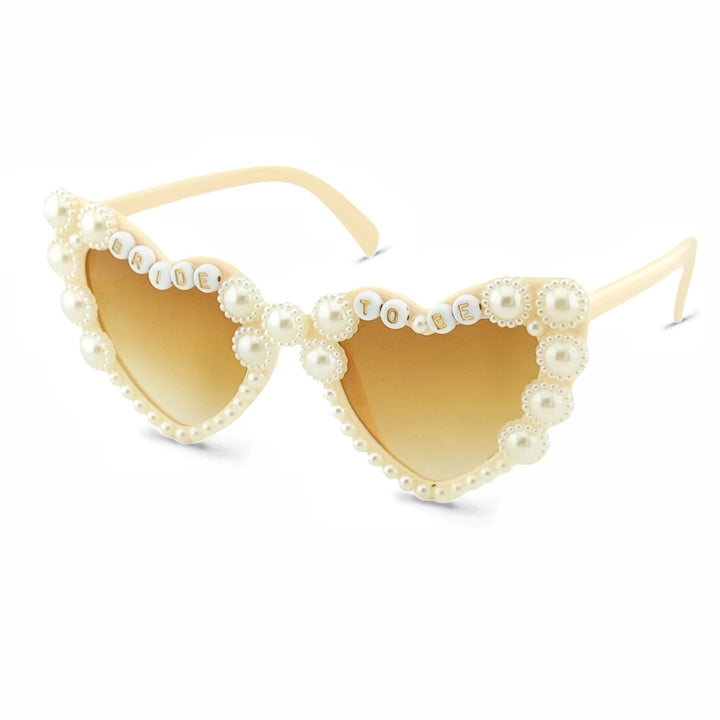 Heart-Shaped Bridal Sunglasses with Pearl Accents Kalsten