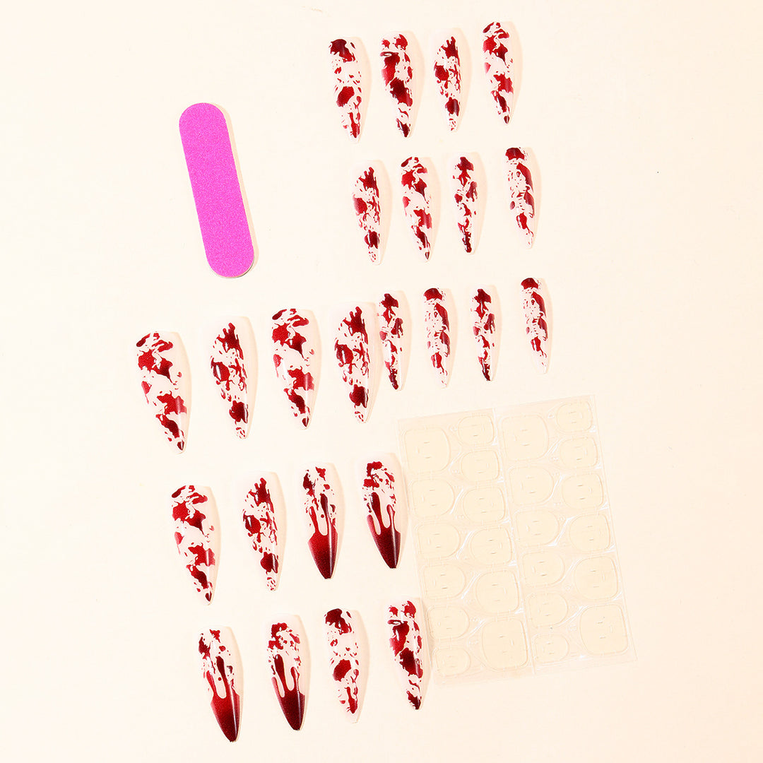 Gothic Blood Drip Stiletto Nail Art Extensions Kalsten