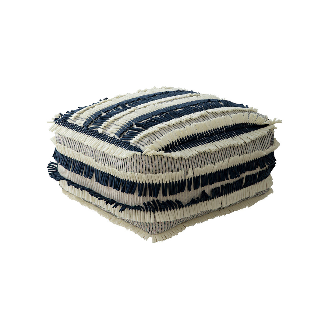 Floor cushion pouf with structured fringe surface Kalsten