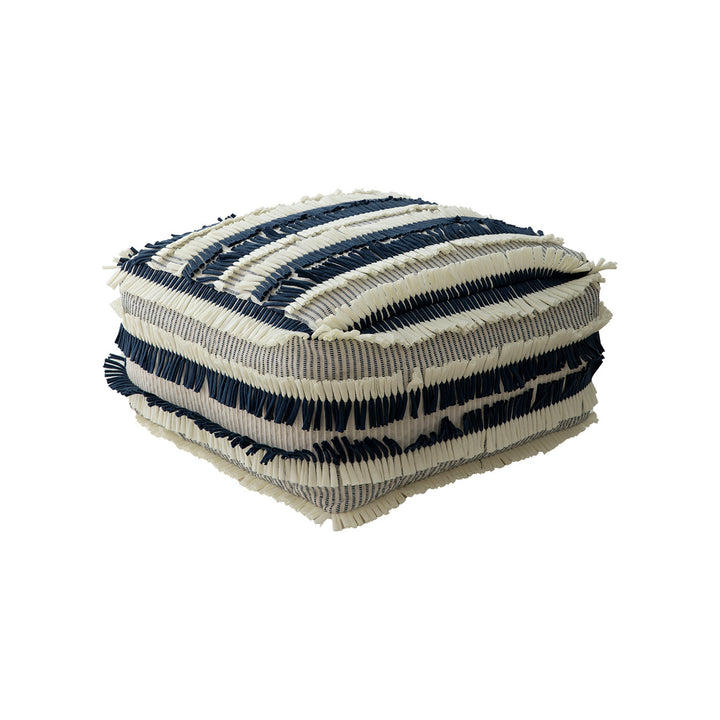 Floor cushion pouf with structured fringe surface Kalsten