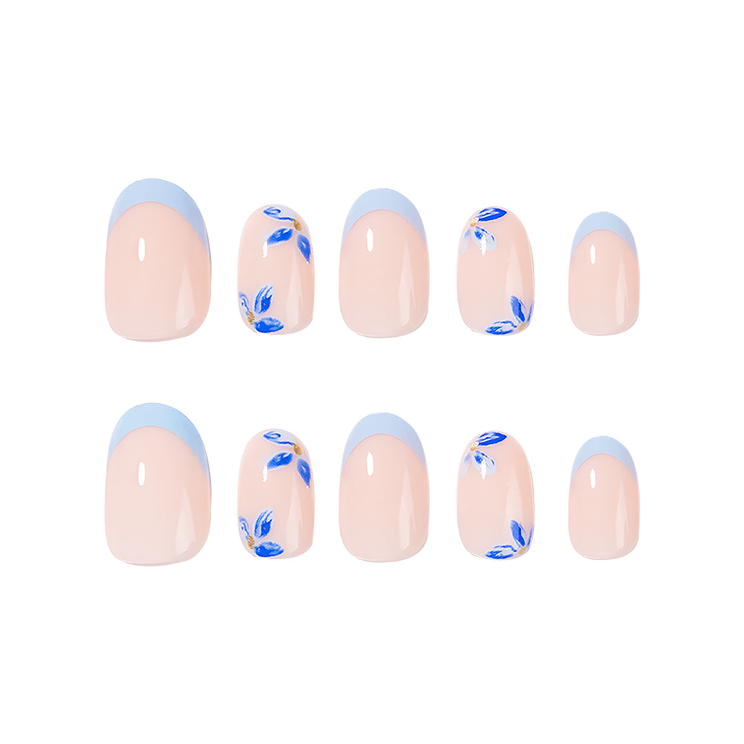 Artistic acrylic nails with elegant flower design Kalsten
