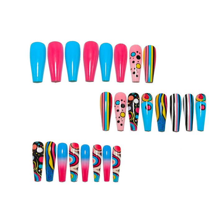 Artificial nails with Colorful Geometric Patterns Kalsten