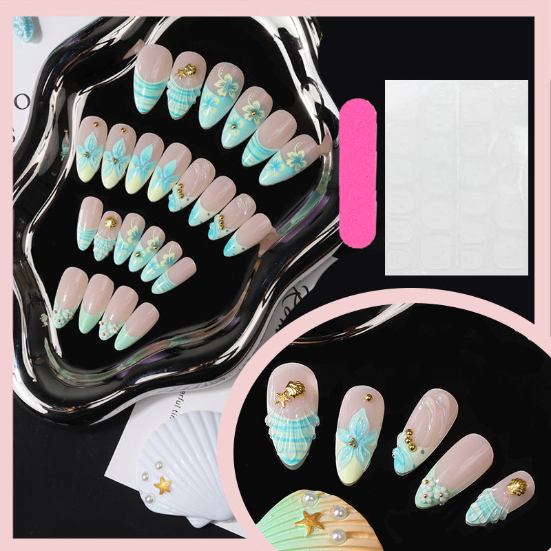 Artistic Tropical Floral Press-On Nail Set Kalsten