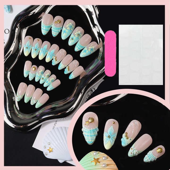 Artistic Tropical Floral Press-On Nail Set Kalsten