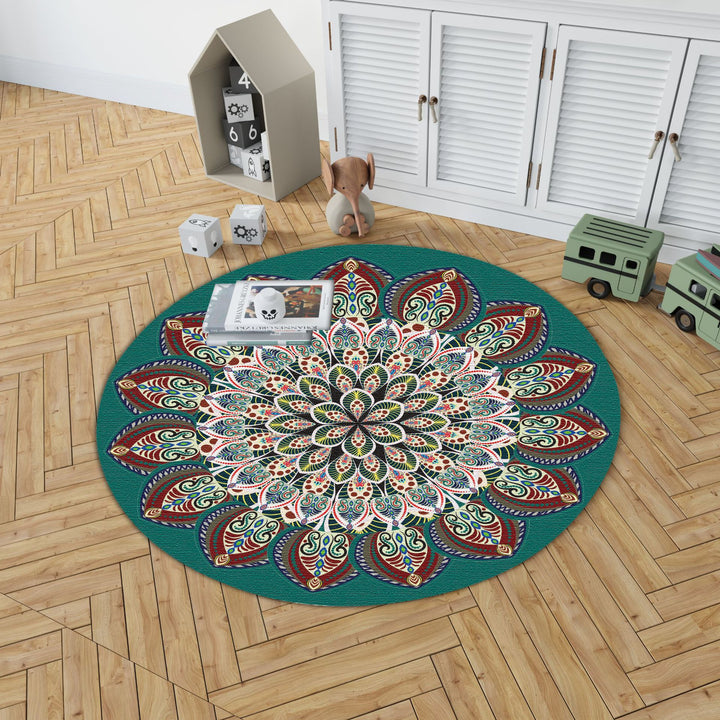 Mandala Print Round Area Rug Kalsten