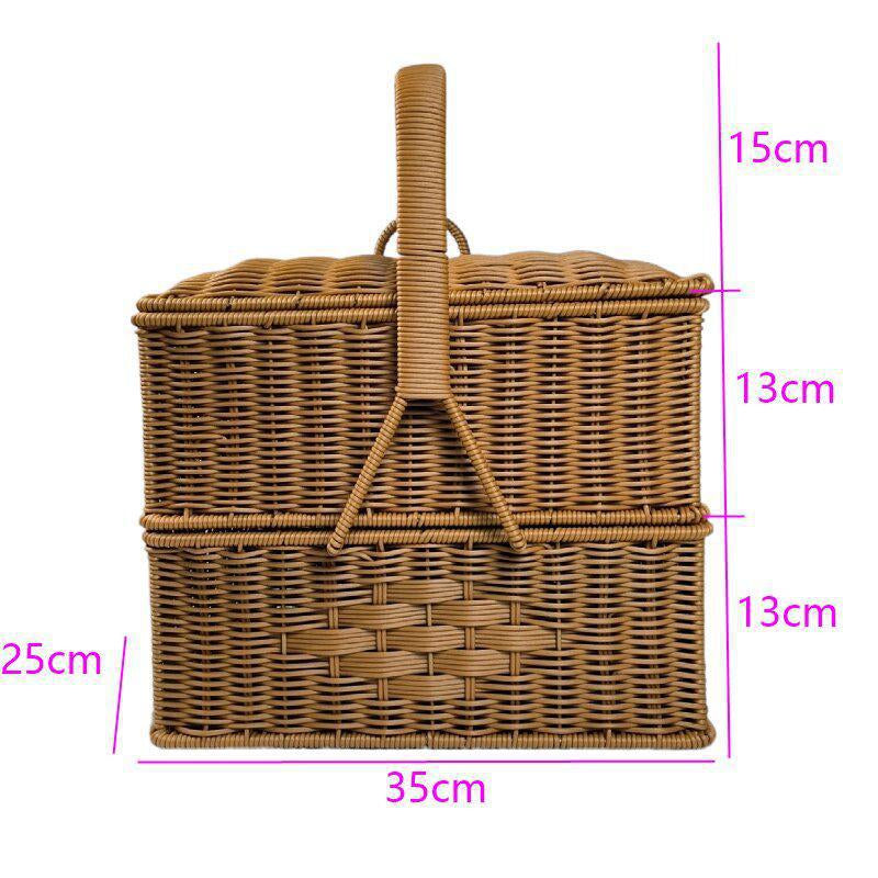 Multi-Layer Woven Picnic Storage Basket Kalsten