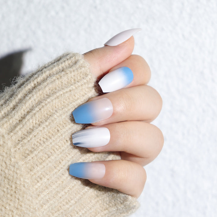 Ombre Matte Long Press-On Nails Kalsten