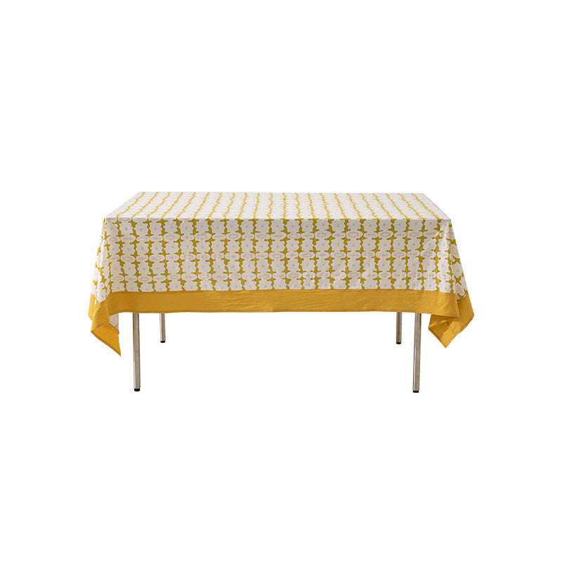 Cotton tablecloth with graphic all-over pattern and contrasting hem edge Kalsten