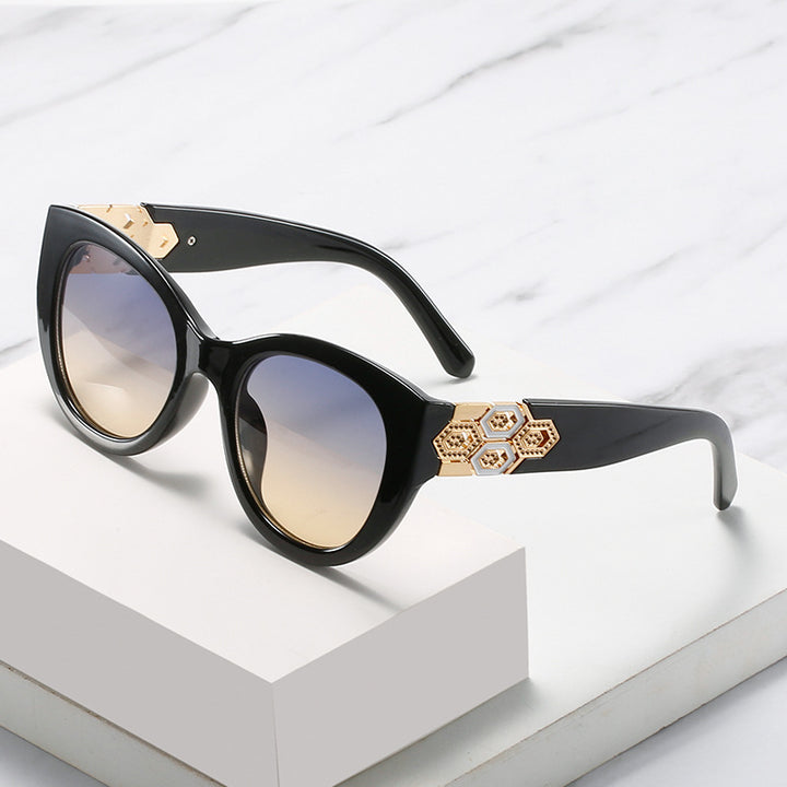 Fashion-Forward Cat-Eye Sunglasses with Decorative Accents Kalsten