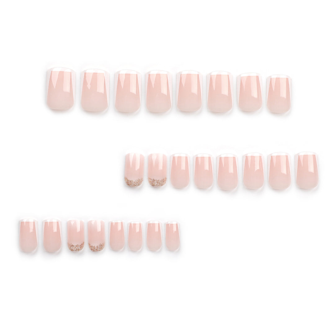 Artistic nail extensions with French design Kalsten