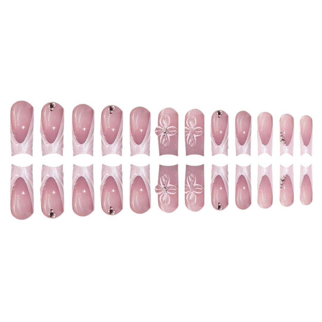 Elegant Floral Press-On Nail Art Kalsten