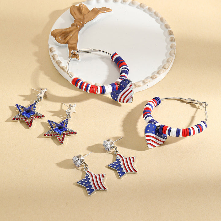 Unisex keychain with letter beads and American star pendant Kalsten