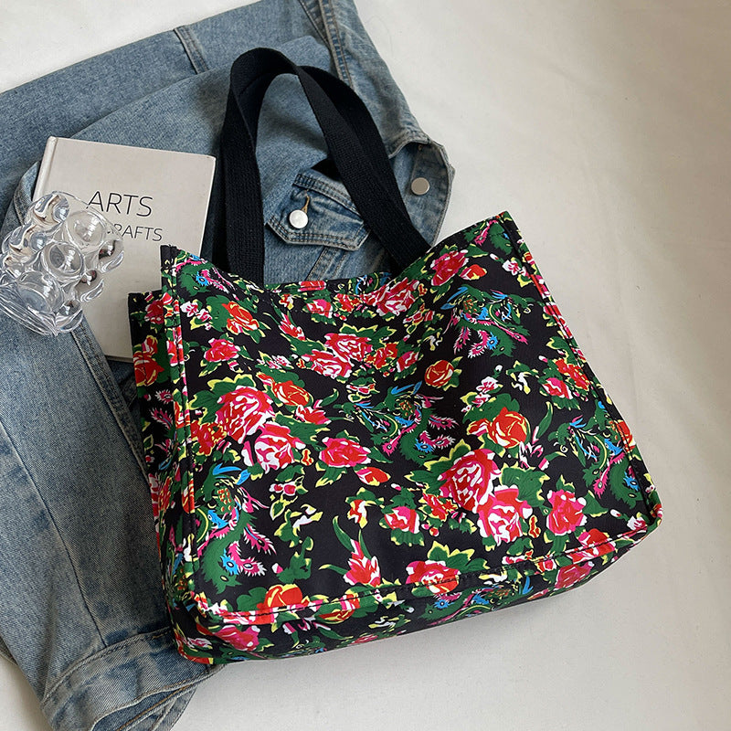 Floral Print Shopping Tote