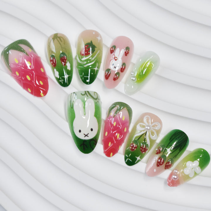 Creative Strawberry-Themed Press-On Nails Kalsten