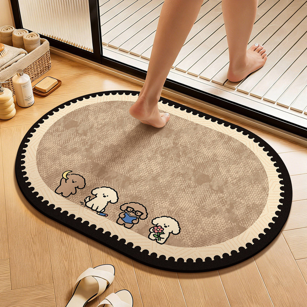 Plush Cartoon Dog Area Mat