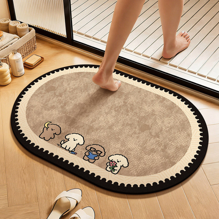 Plush Cartoon Dog Area Mat
