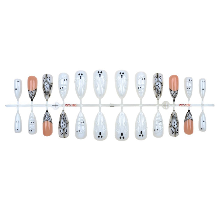 Artistic Ghost-Themed Press-On Nail Set Kalsten