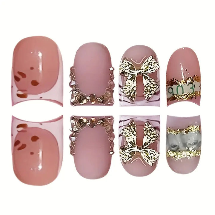 Decorative Gold-Accented Press-On Nail Art Kalsten