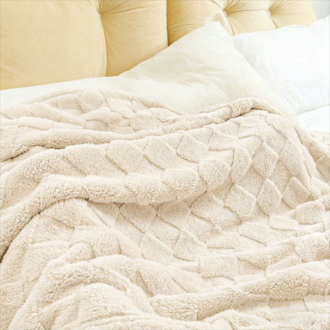 Textured Plush Home Throw Blanket