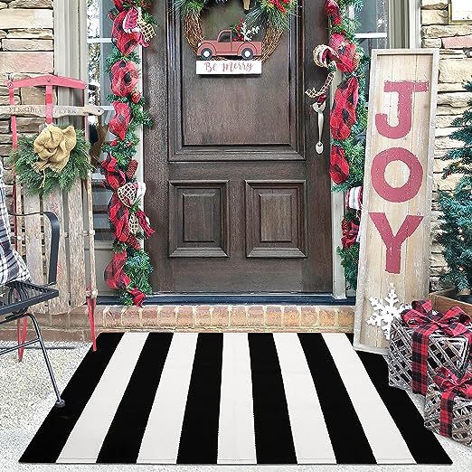 Plaid Outdoor Welcome Mat