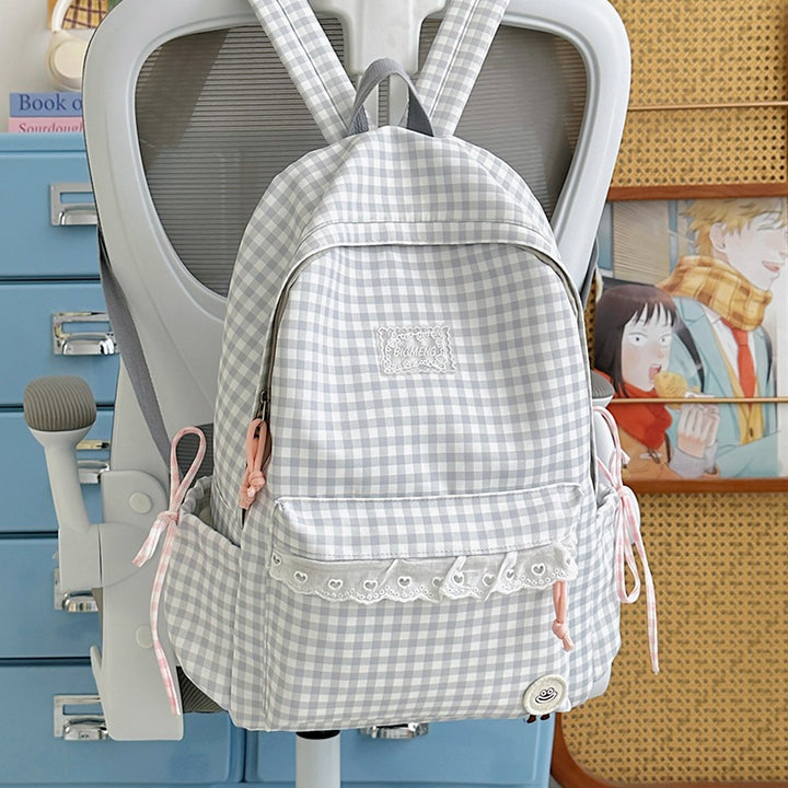 Cute Gingham Print Backpack Kalsten