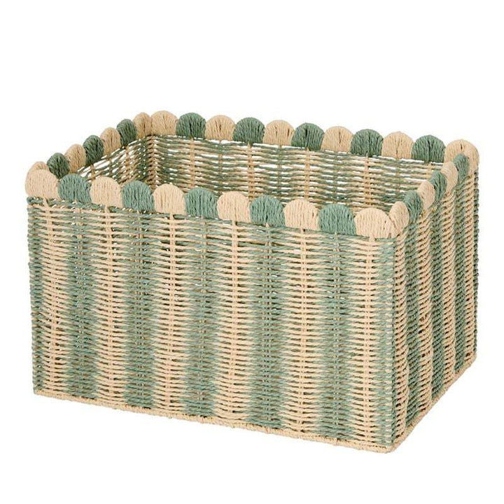 Handwoven storage basket with wave edge Kalsten