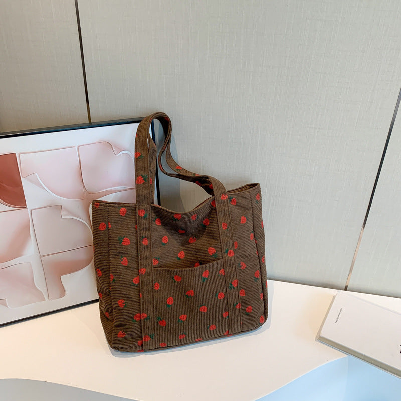 WoStylish Corduroy Shopping Tote Kalsten