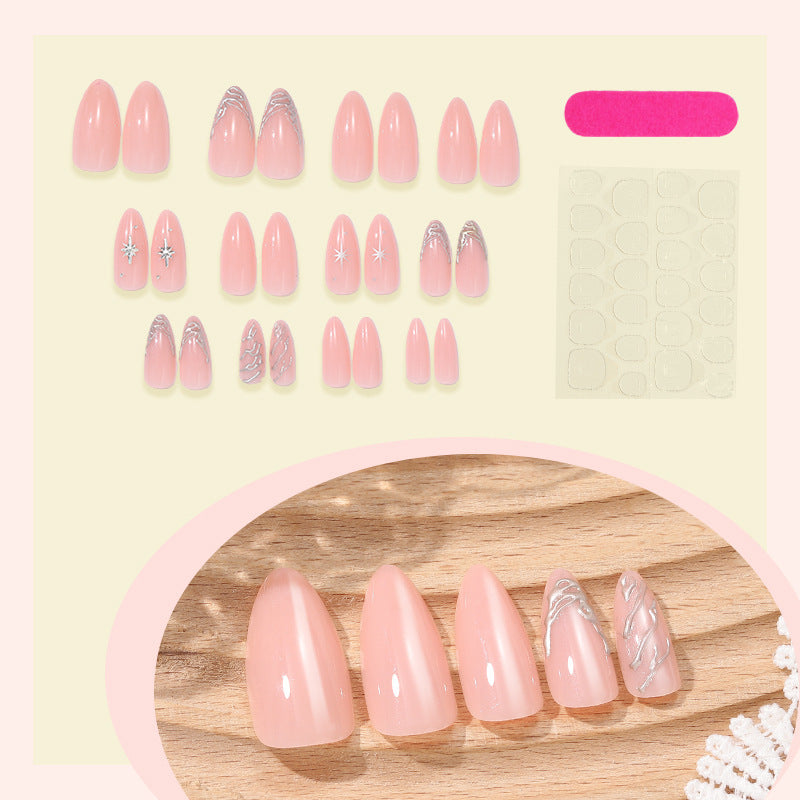 Creative Nail Art Set with Delicate Flower and Glitter Accents Kalsten